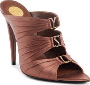 Saint Laurent Amilie Strass Satin Slide Sandal