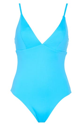 Becca V-neck Underbust One Piece Swimsuit In Blue