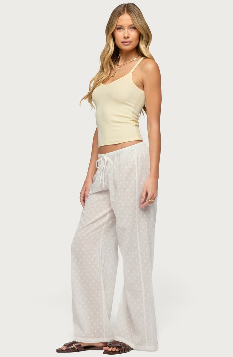 EDIKTED Embroidered Cotton Drawstring Pants, Alternate, color,