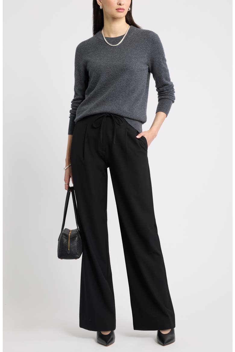 Cashmere Crewneck Sweater, Alternate, color, GREY DARK CHARCOAL