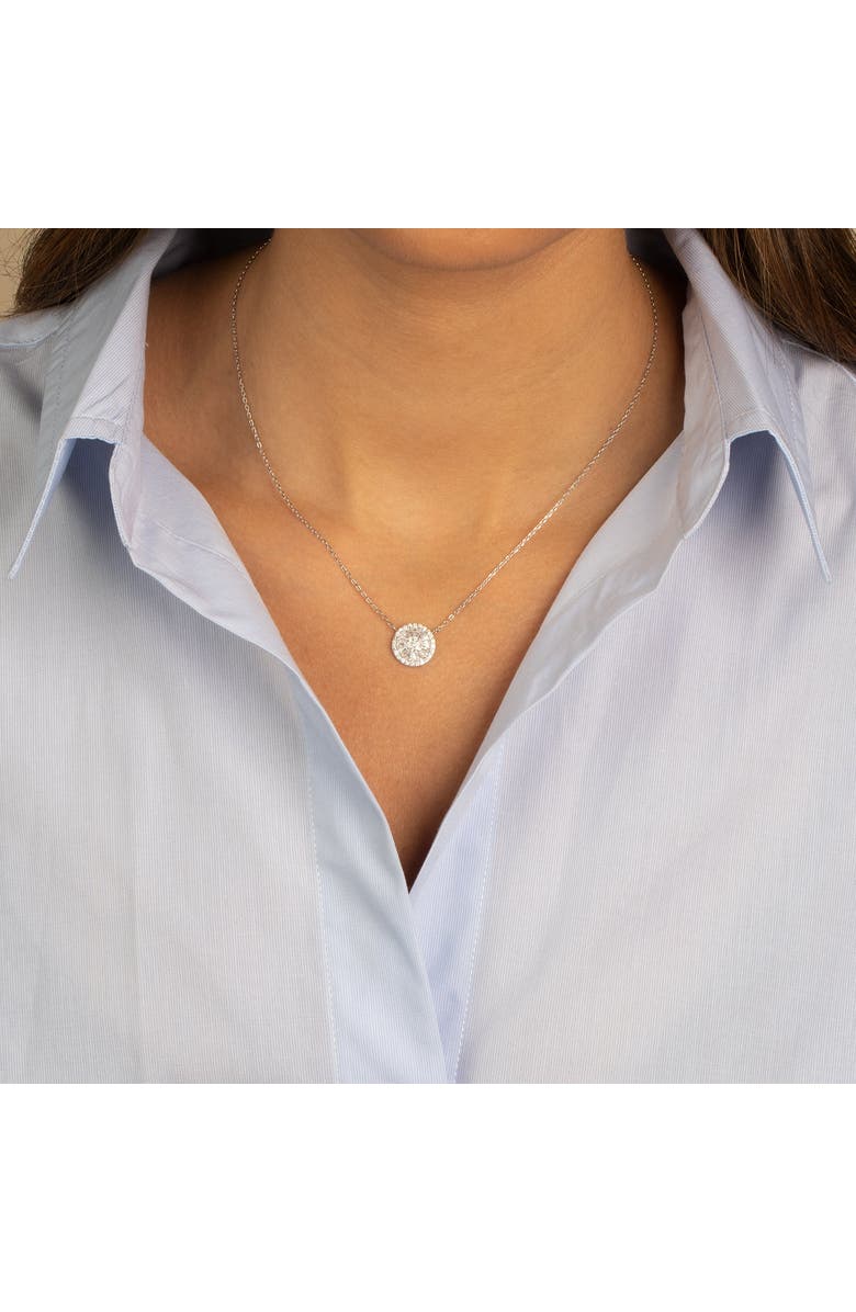 BY ADINA EDEN Mini Pave X Baguette Round Pendant Necklace, Alternate, color,