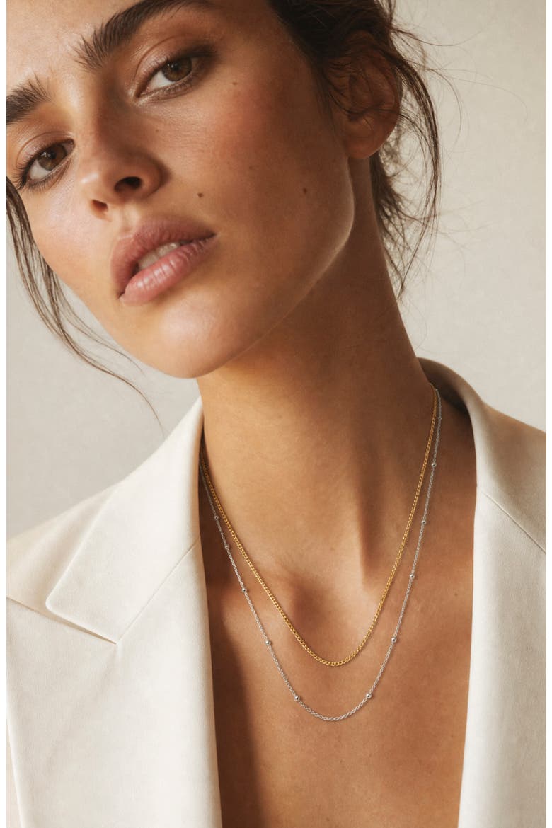 Two-Strand Layered Necklace, Alternate, color, GOLD/ SILVER