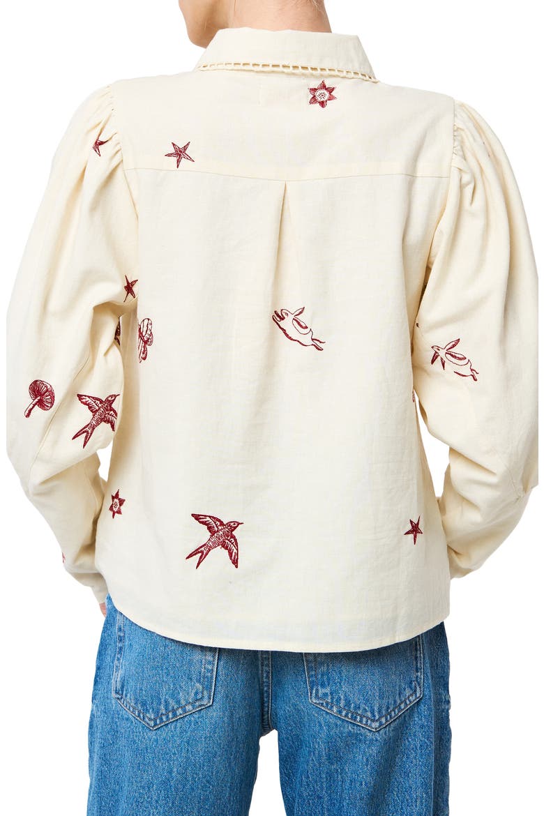 Caraleigh Button-Up Shirt, Alternate, color, RED MULTI