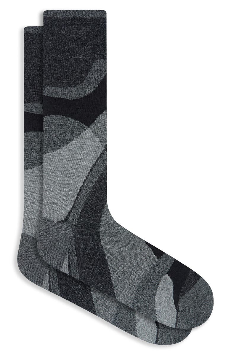 Bugatchi Mercerized Cotton Blend Dress Socks, Main, color, Cement