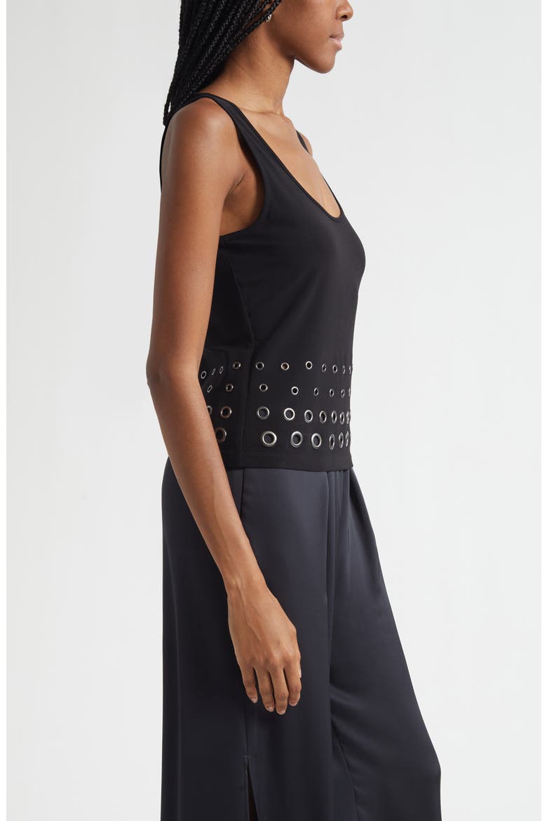 Eline Grommet Accent Tank, Alternate, color, BLACK