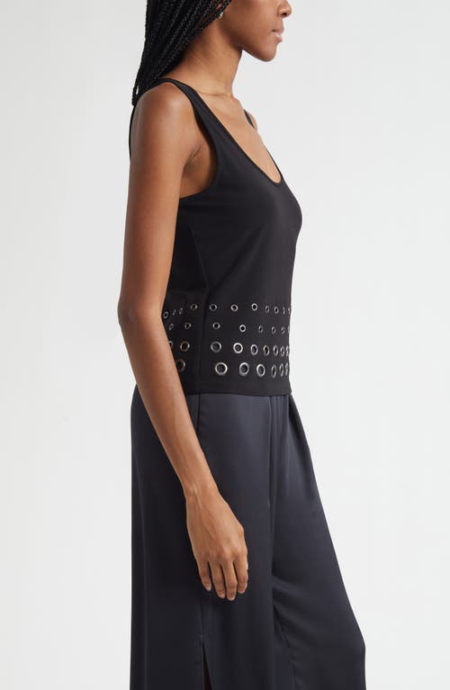 Ramy Brook Eline Grommet Accent Tank In Black