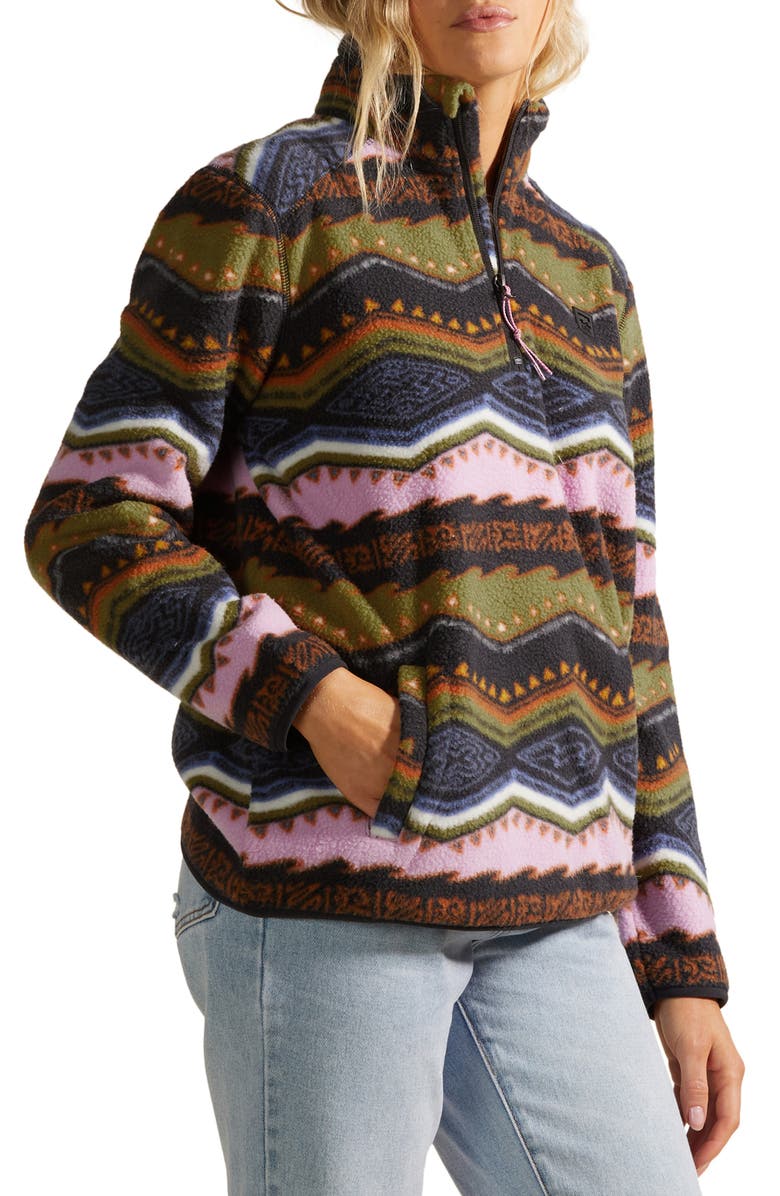 Billabong Boundary Water Repellent Quarter Zip Fleece Jacket, Alternate, color, 