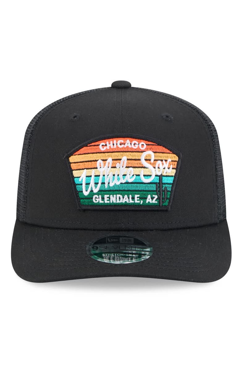 New Era Men's New Era Black Chicago White Sox 2025 Spring Training 9SEVENTY Stretch-Snap Trucker Hat, Alternate, color,