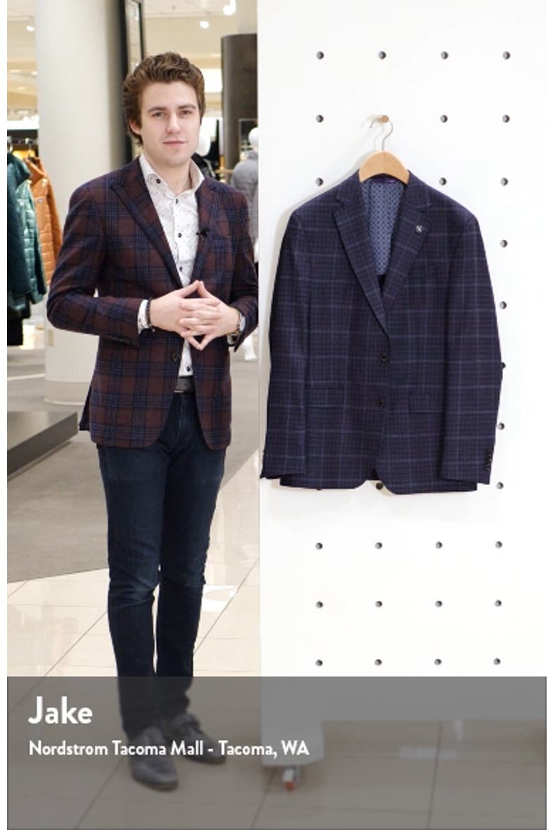 Konan Trim Fit Plaid Wool Sport Coat video