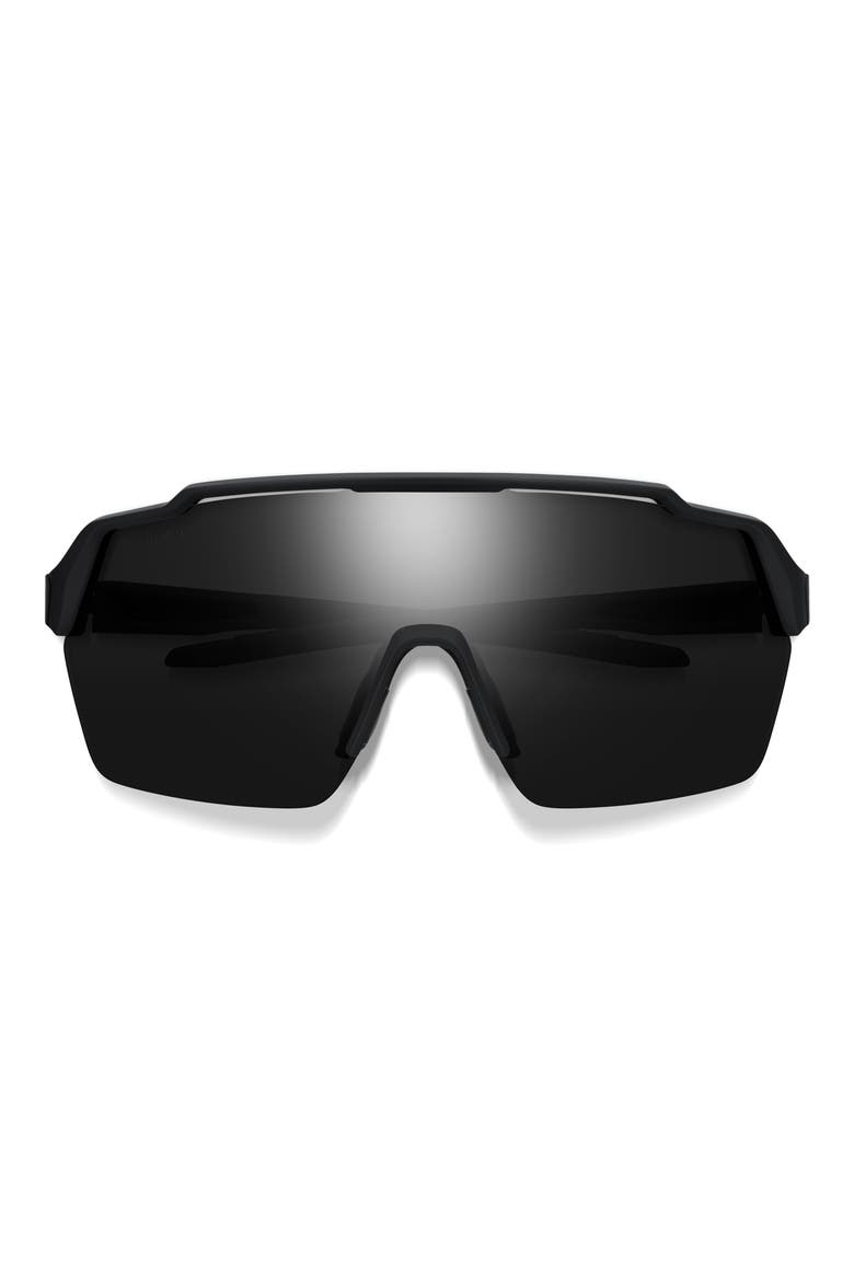 Shift Split MAG™ 139mm ChromaPop™ Polarized Shield Sunglasses, Main, color, MATTE BLACK / CHROMAPOP BLACK