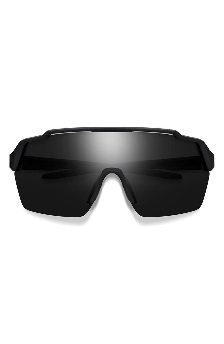 Smith Shift Split MAG<sup>™</sup> 139mm ChromaPop<sup>™</sup> Polarized Shield Sunglasses, Main, color, Matte Black / Chromapop Black