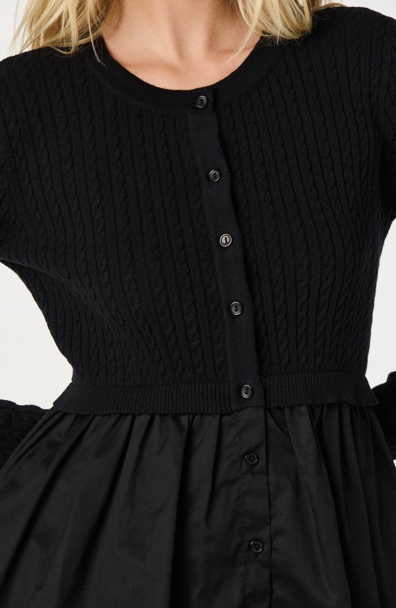 ASTR the Label Mixed Media Peplum Top, Alternate, color, Black