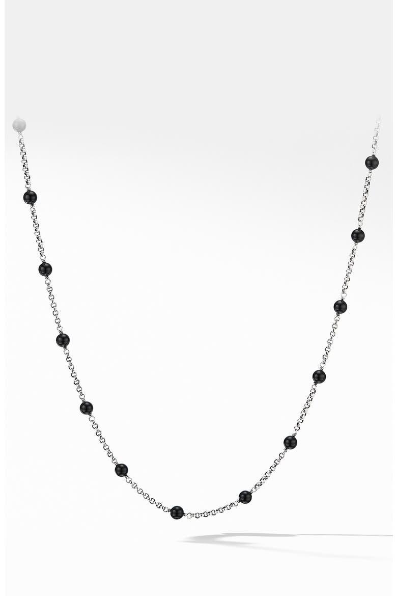 Cable Collectibles® Bead & Chain Necklace, Main, color, BLACK ONYX