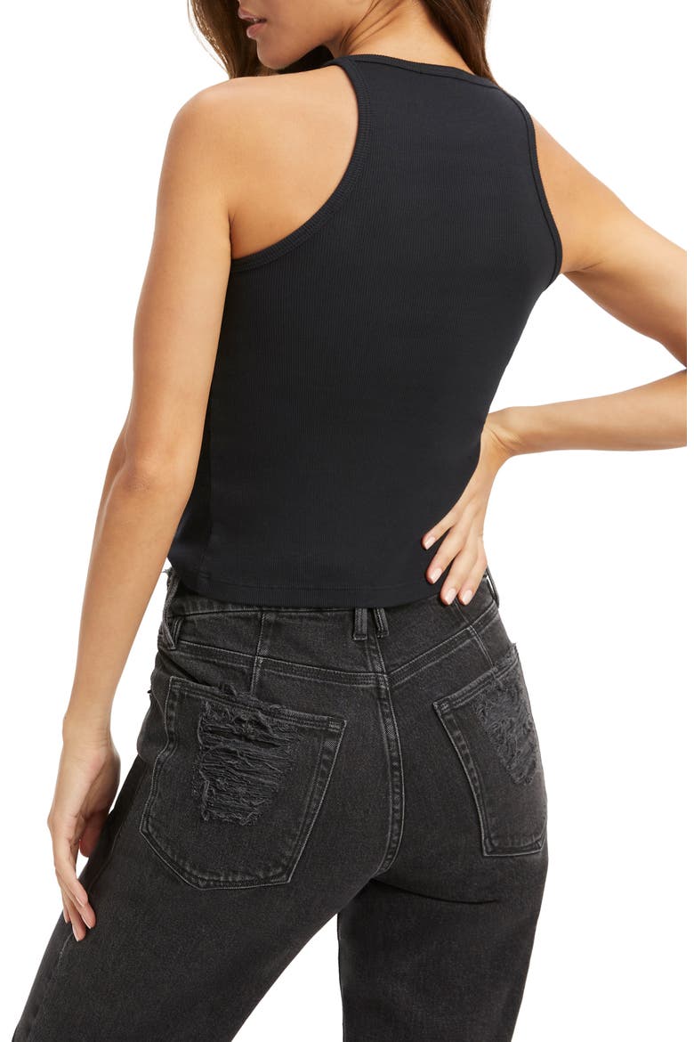 Micro Rib Crewneck Tank, Alternate, color, BLACK001
