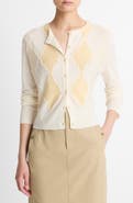 Vince Hand Cut Argyle Cardigan