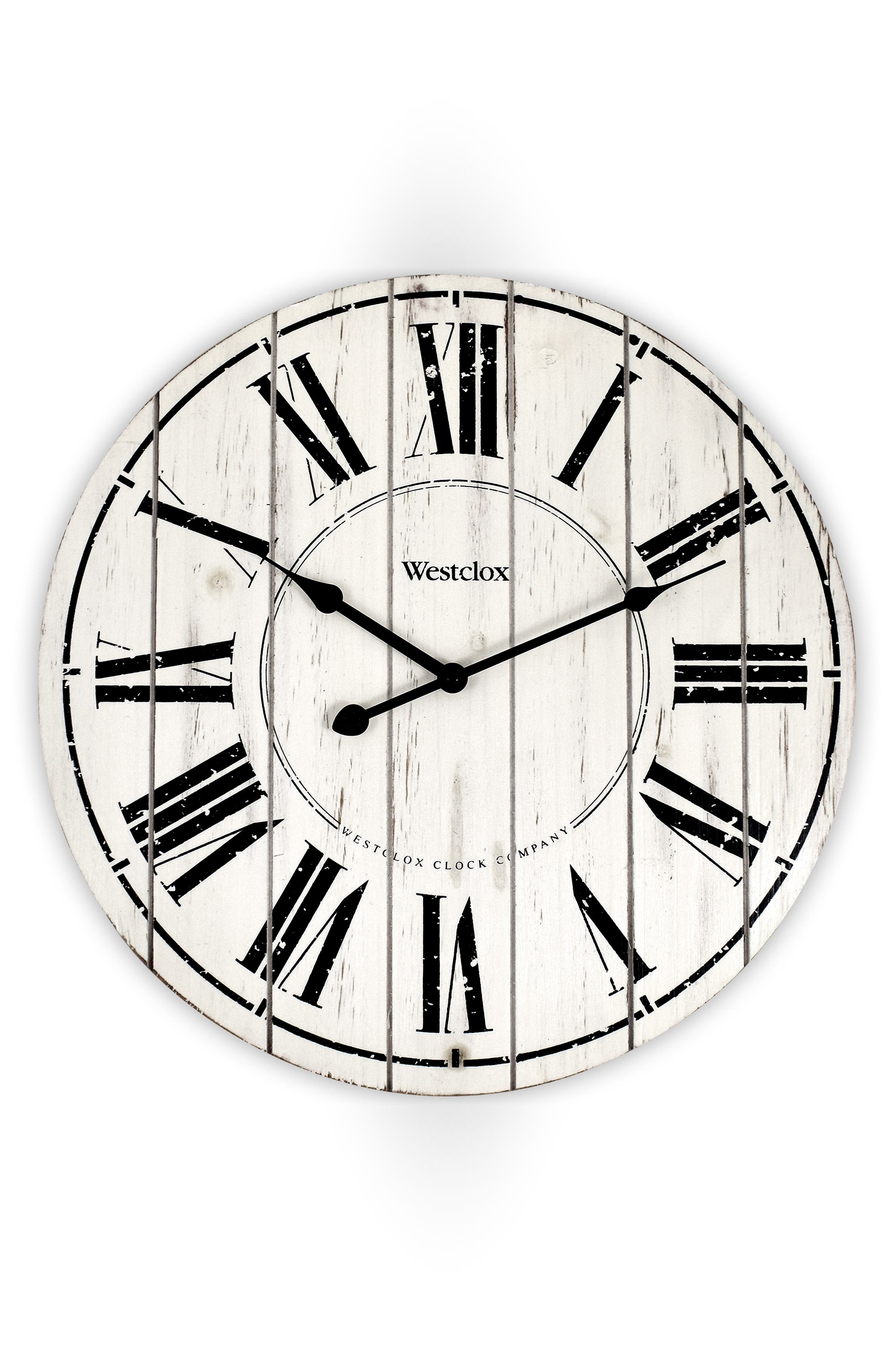 Westclox Washed Wood Wall Clock
