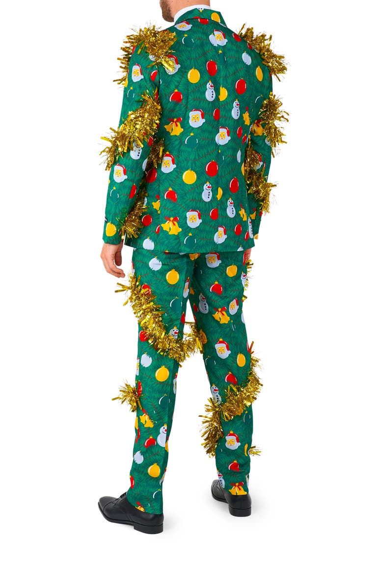 Christmas Tree Suit & Tie, Alternate, color, GREEN