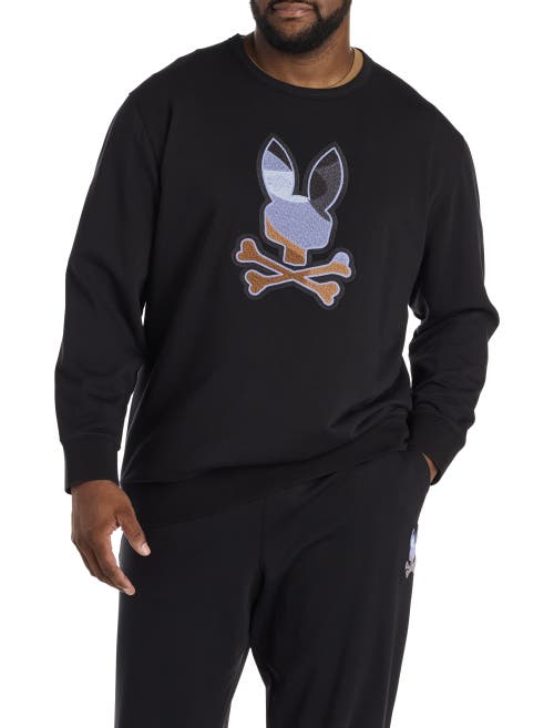 Psycho Bunny Big & Tall Dante Crewneck Sweatshirt In Black