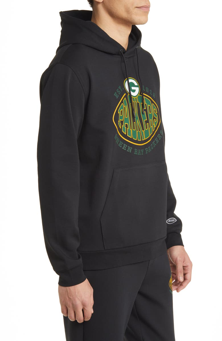 BOSS x NFL Touchback Graphic Hoodie, Alternate, color, Green Bay Packers Black