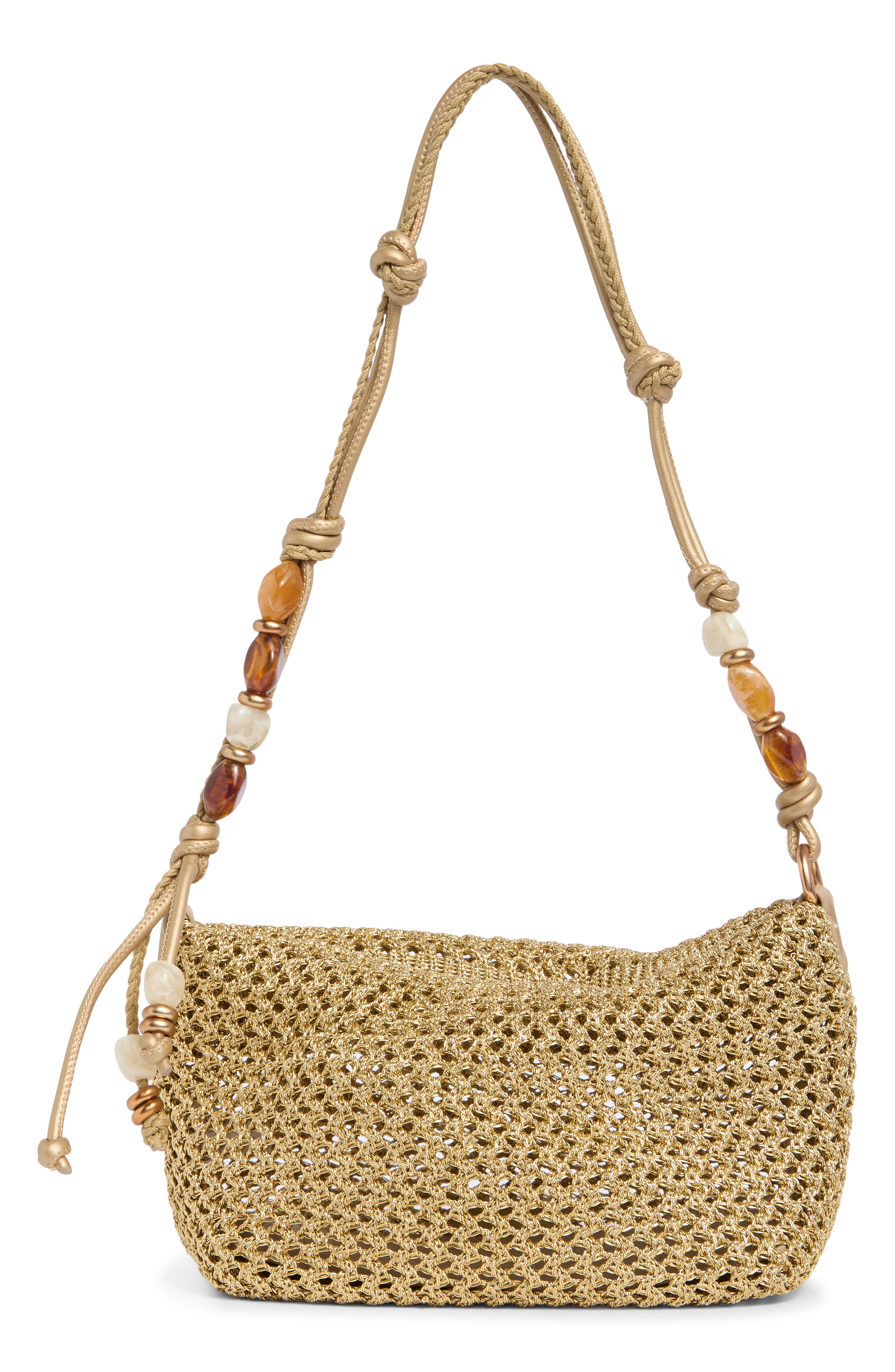 Sam Edelman Ellina Beaded Shoulder Bag in Gold at Nordstrom Rack
