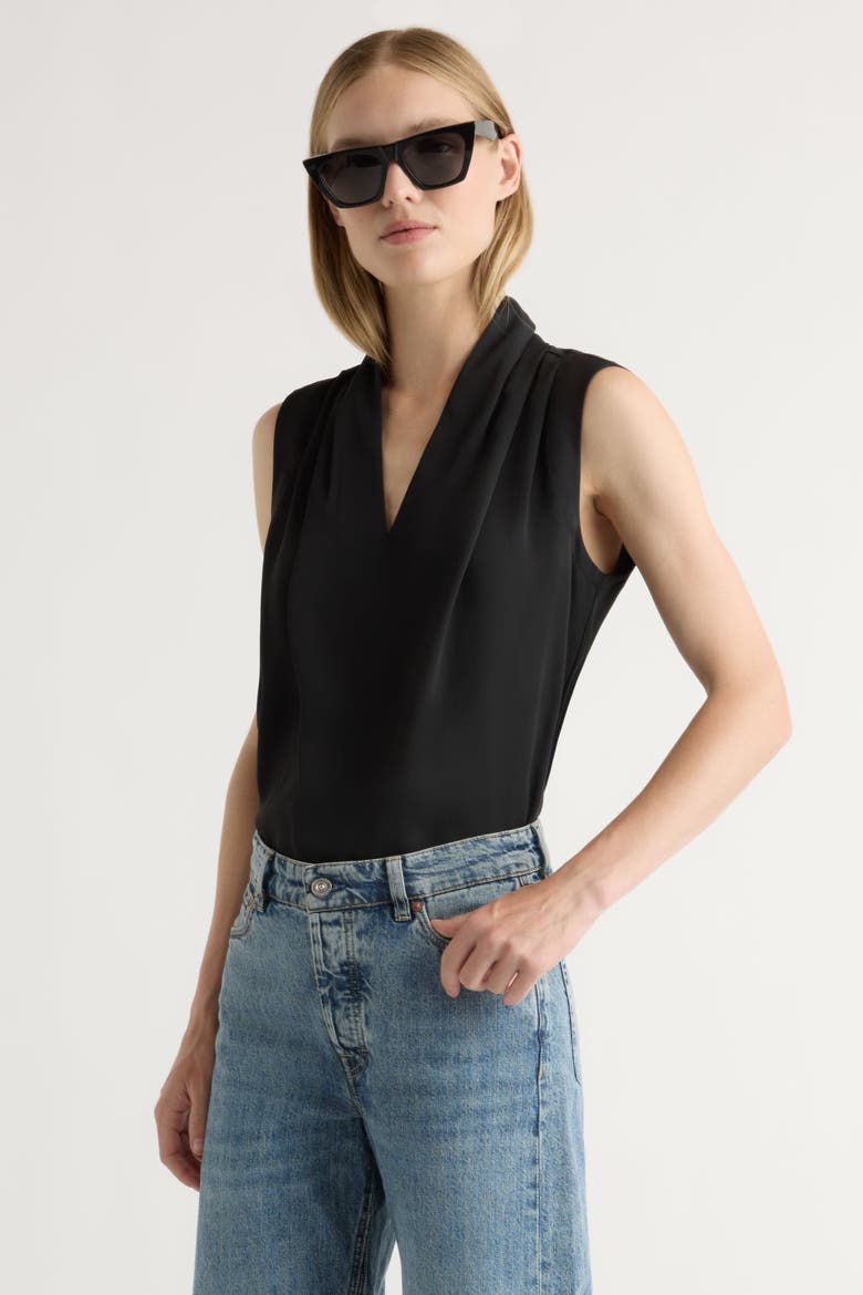 Jae V-Neck Sleeveless Blouse, Alternate, color, Black