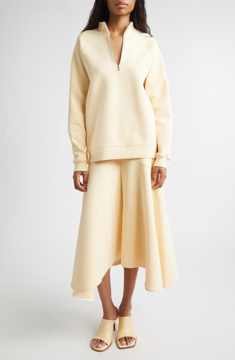 PLAN C Cotton Blend Scuba Knit Skirt, Alternate, color, Straw