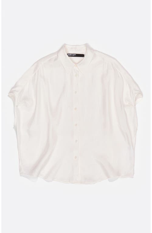 Bimba Y Lola Fluid Cape Shirt In White