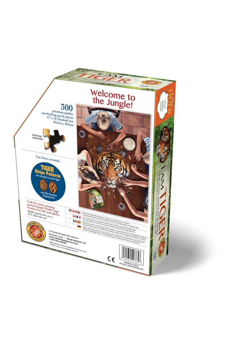 I Am Tiger 300 Pieces Animal Shaped Jigsaw Puzzle, Alternate, color, Multicolored