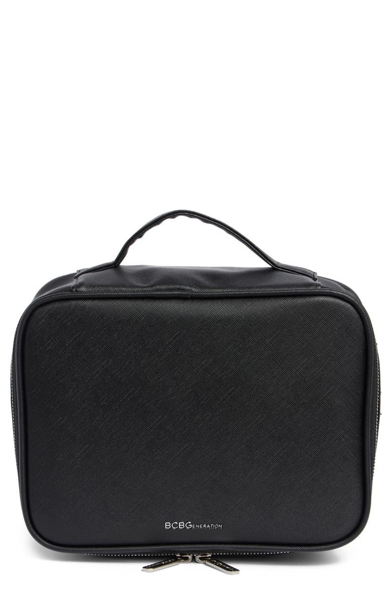 BCBG Mirrored Train Case, Main, color, Black
