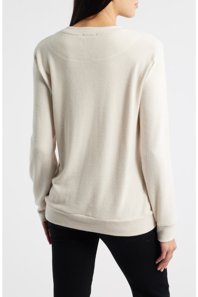 Brushed Jersey Crewneck Top, Alternate, color, CREAM