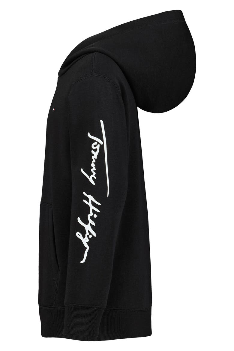 Tommy Signature Graphic Hoodie, Alternate, color, BLACK