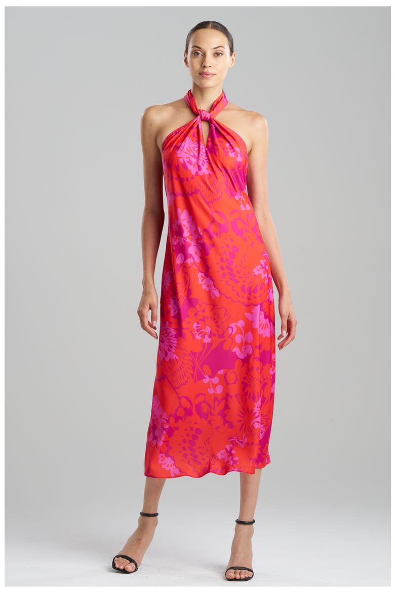 BLOOM Halterneck Dress, Main, color, FUCHSIA