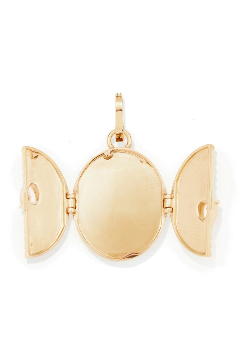Diamond Oval Locket Charm, Alternate, color, 14K YELLOW GOLD