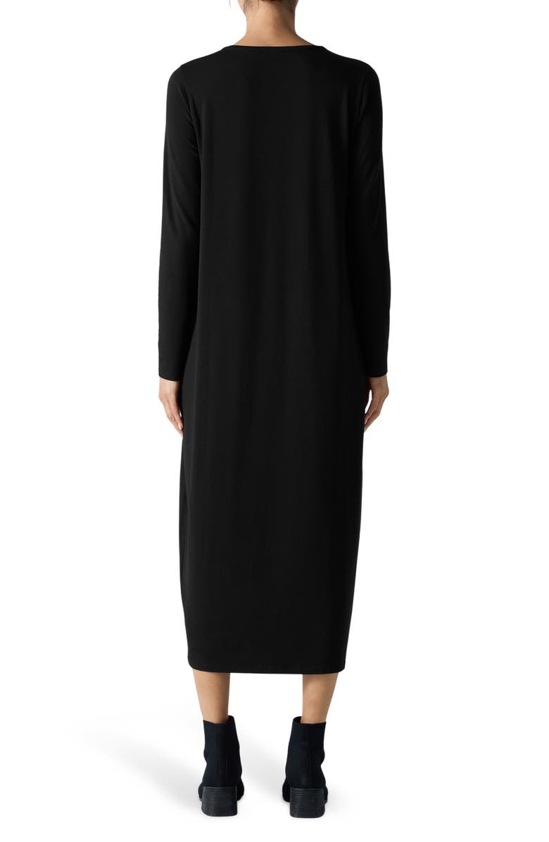 Eileen Fisher Long Sleeve Maxi Dress, Alternate, color, Black
