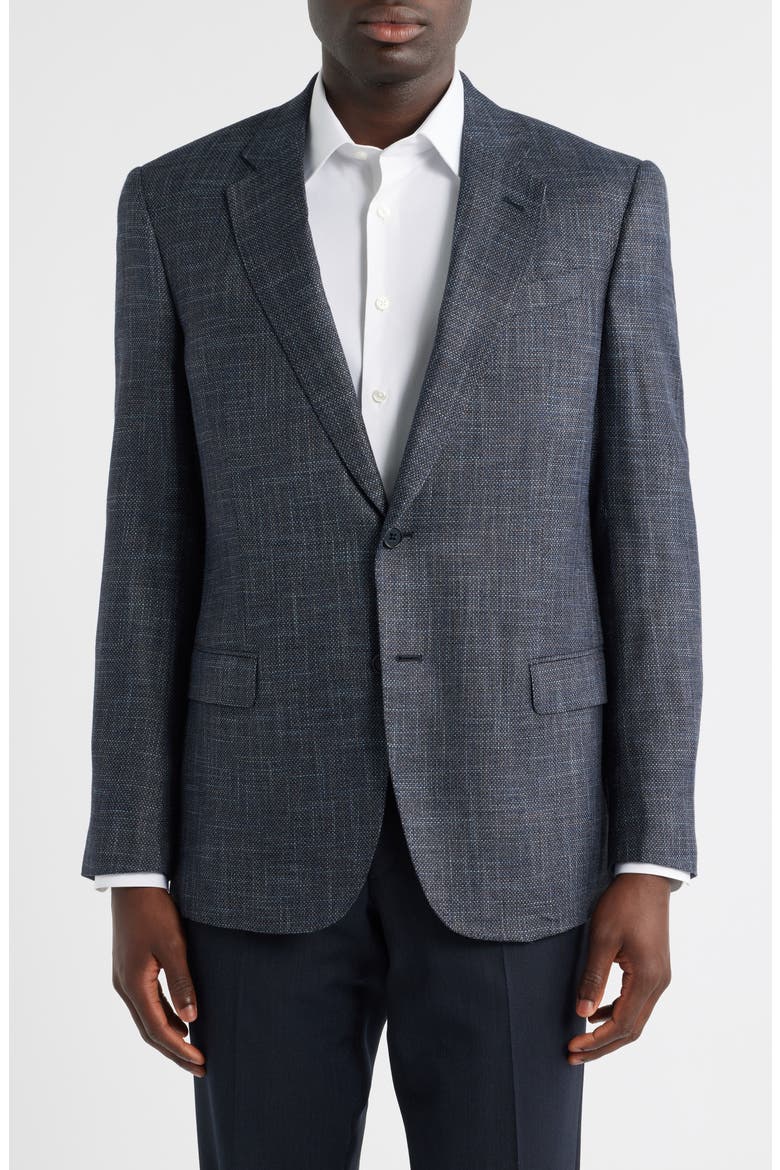 G-Line Textured Blue Mélange Sport Coat, Main, color, SOLID MEDIUM BLUE