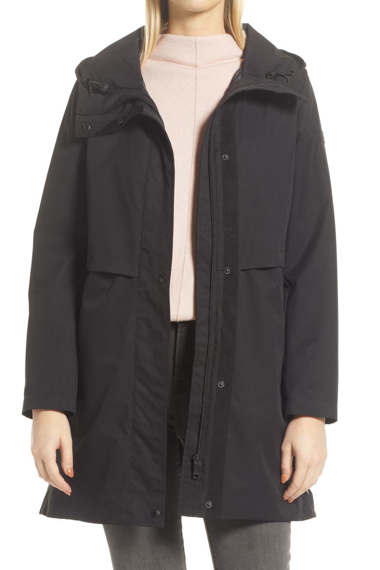Water Repellent Rain Jacket, Main, color, BLACK
