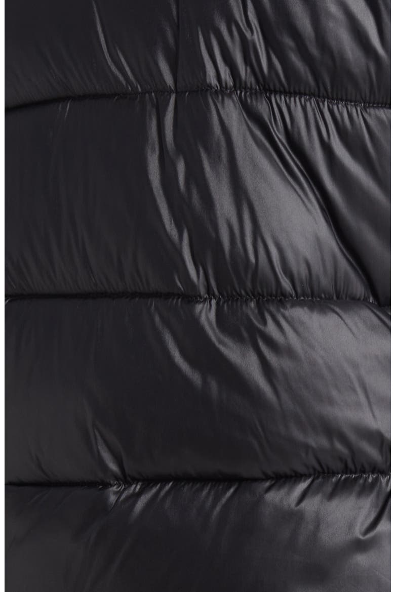 Puffer Coat with Faux Shearling Trim, Alternate, color, BLACK