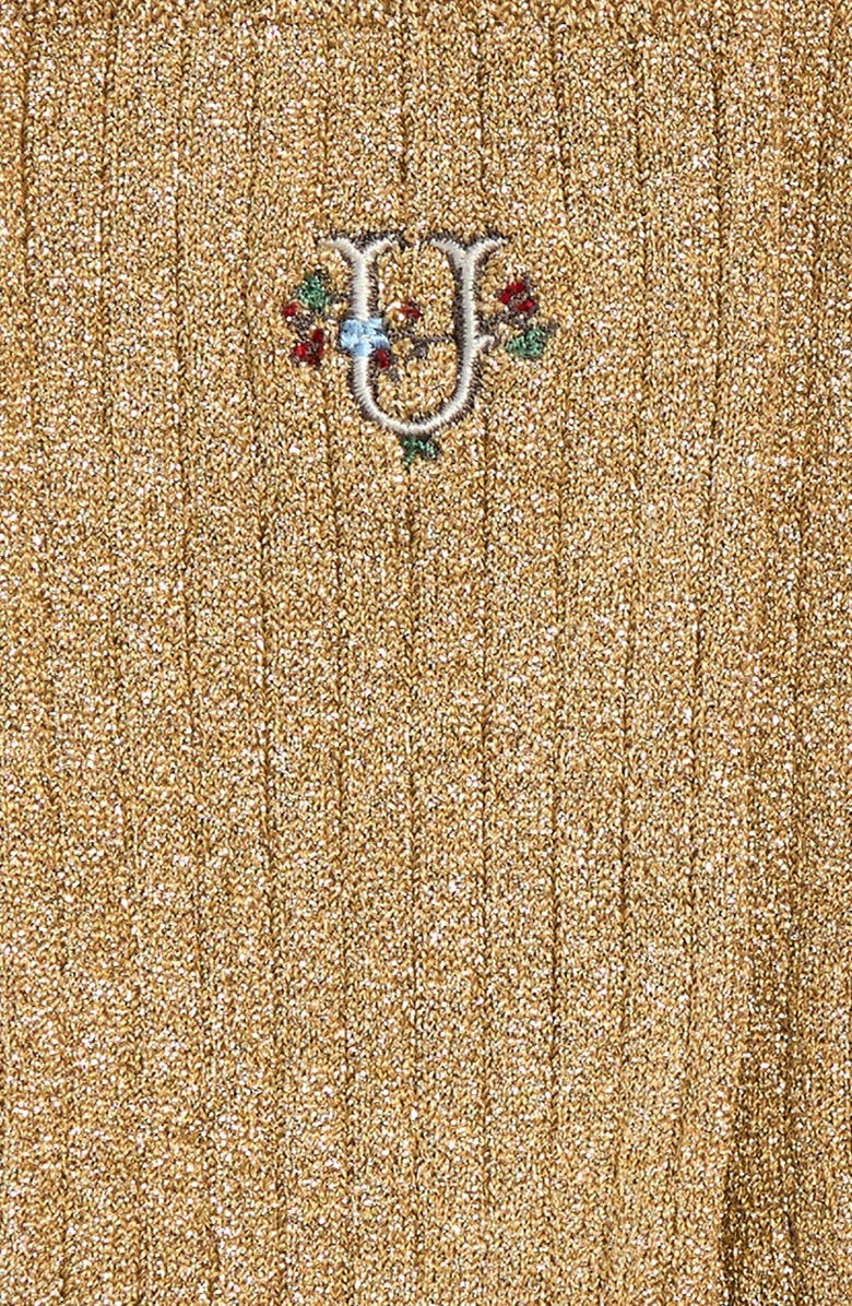 Undercover Logo Embroidered Rib Crew Socks, Alternate, color, Gold