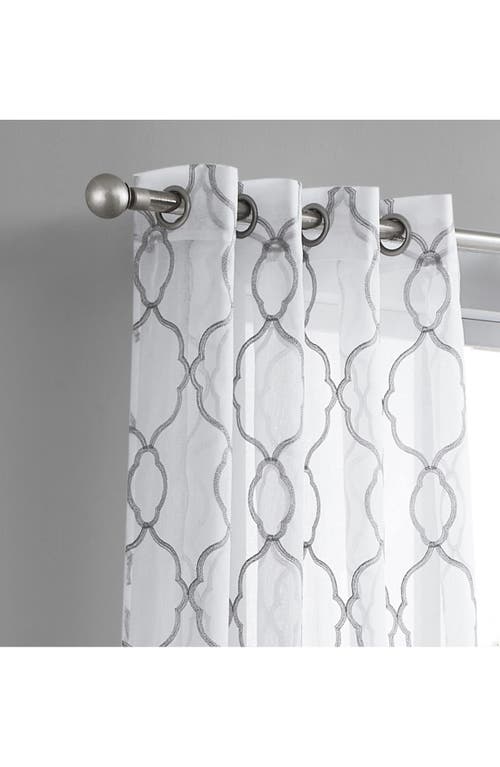 Dainty Home Set Of 4 Print Sheer Curtain Panels In White