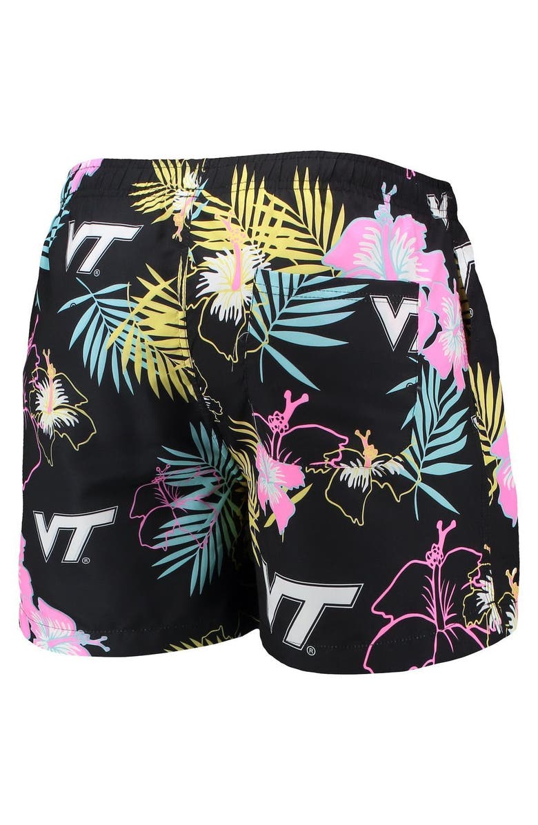 FOCO Men's FOCO Black Virginia Tech Hokies Neon Floral Swim Trunks, Alternate, color, Black