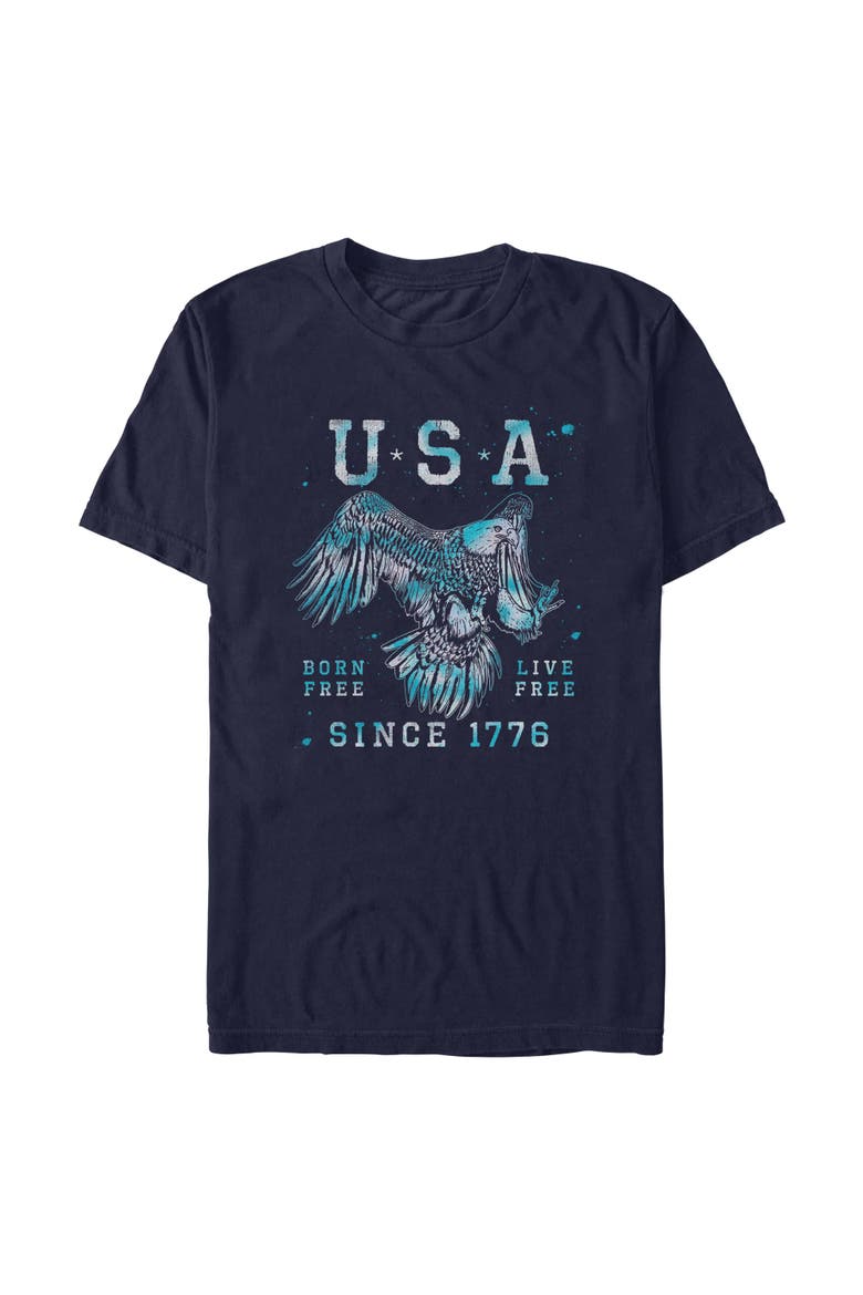 Men's Lost Gods USA Born and Live Free  Graphic T-Shirt, Main, color, Navy Blue