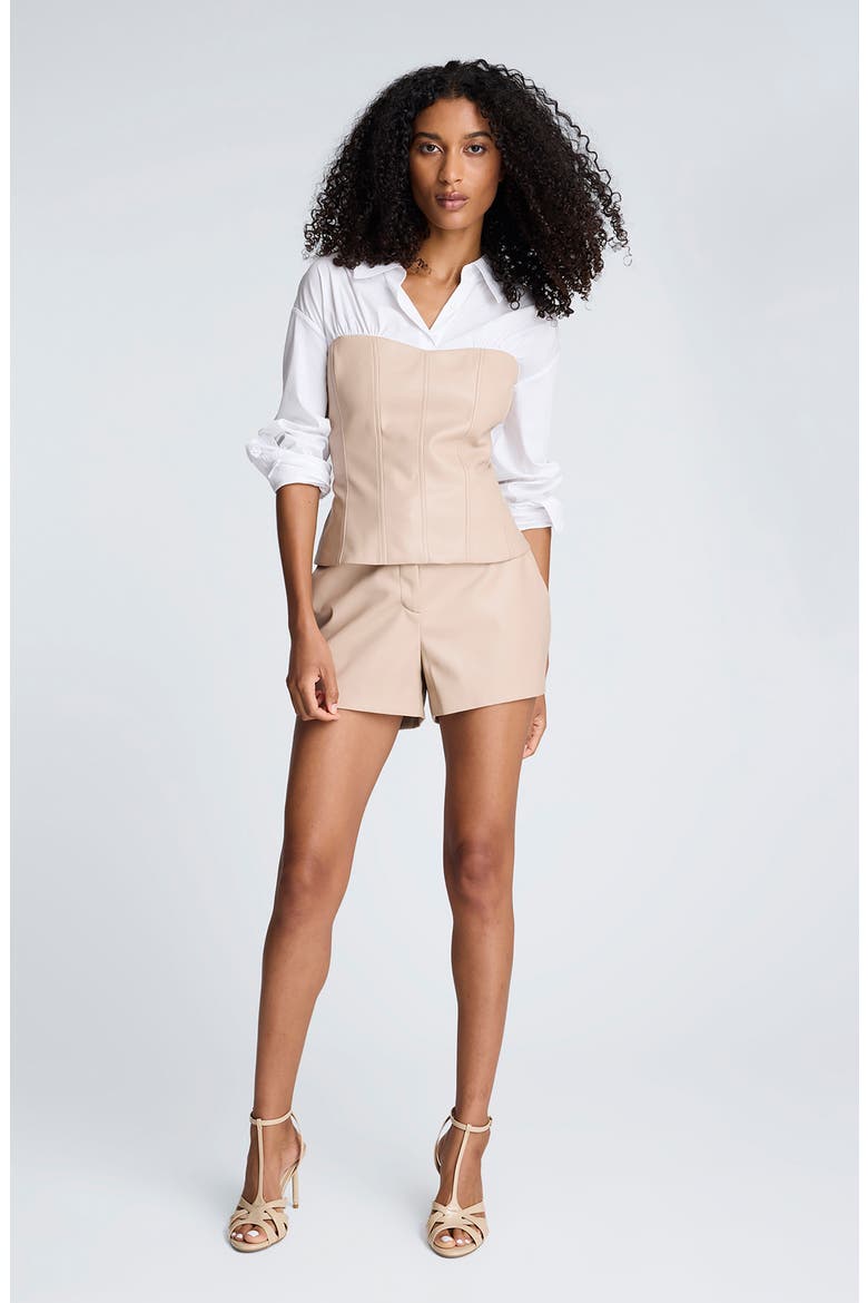 Faux Leather Shorts, Alternate, color, BUTTERNUT