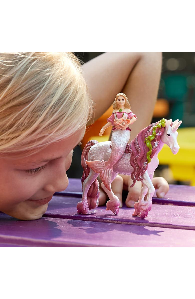Schleich Bayala Mermaid Feya Riding Underwater Unicorn, 3 Piece Figurine Playset, Alternate, color,