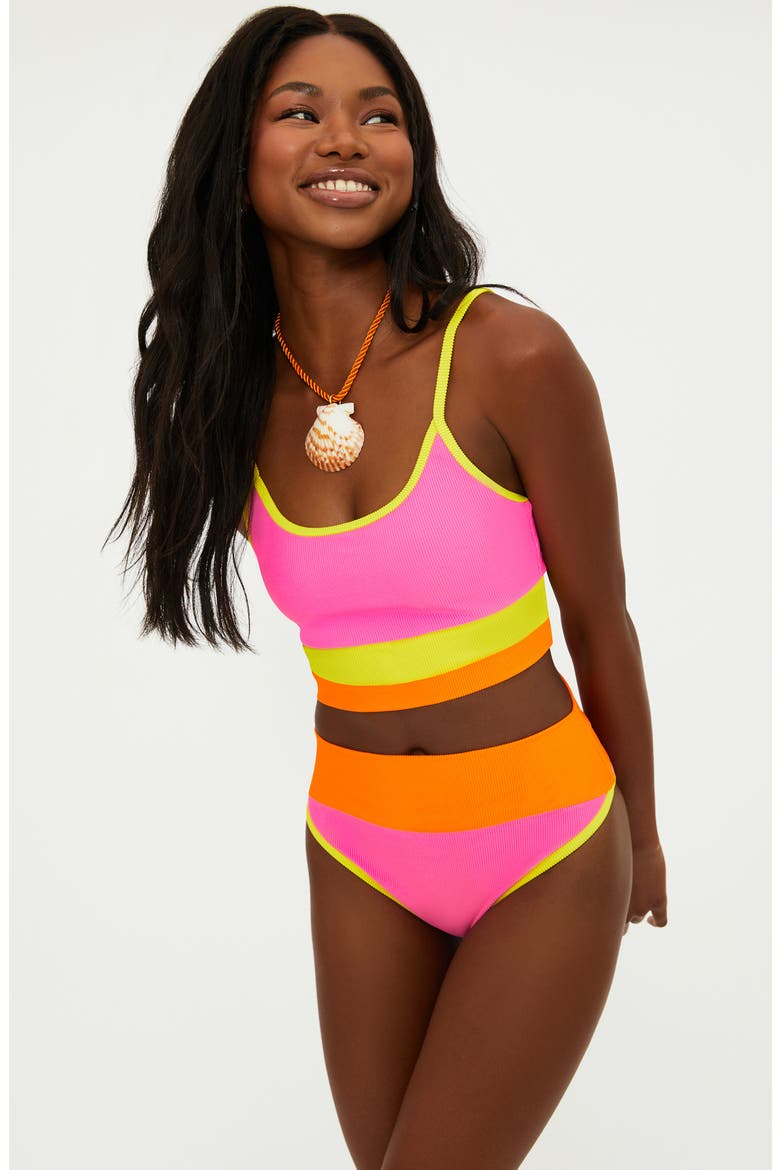 Eva Colorblock Bikini Top, Alternate, color, SOLEIL COL