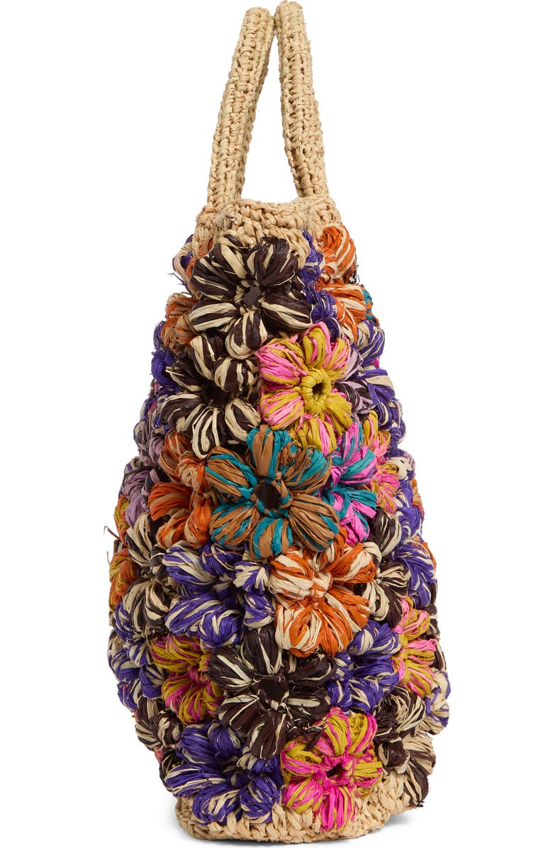 URBAN EXPRESSIONS HANDBAGS Floral Raffia Tote Bag, Alternate, color, Natural Multi