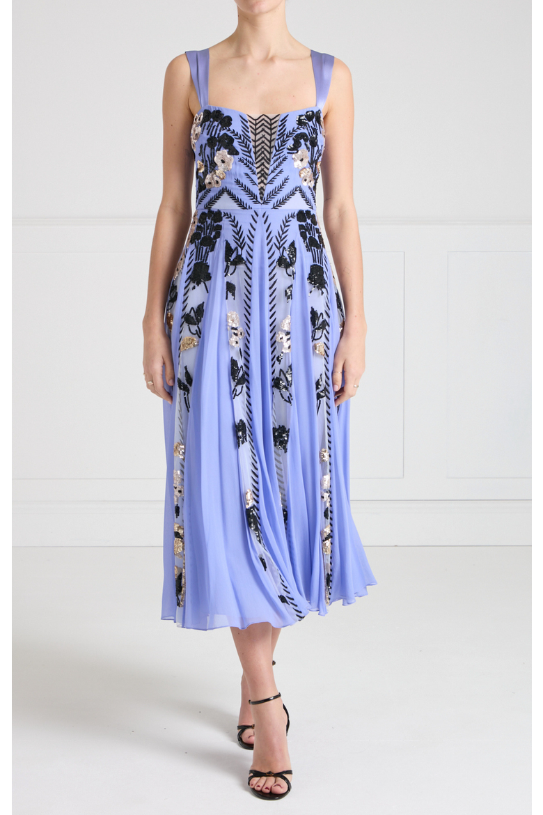 Gilded Strappy Dress, Main, color, Lavender