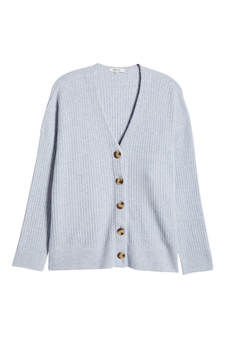 Cameron Rib Coziest Yarn Cardigan Sweater, Alternate, color, HEATHER SERENE BLUE