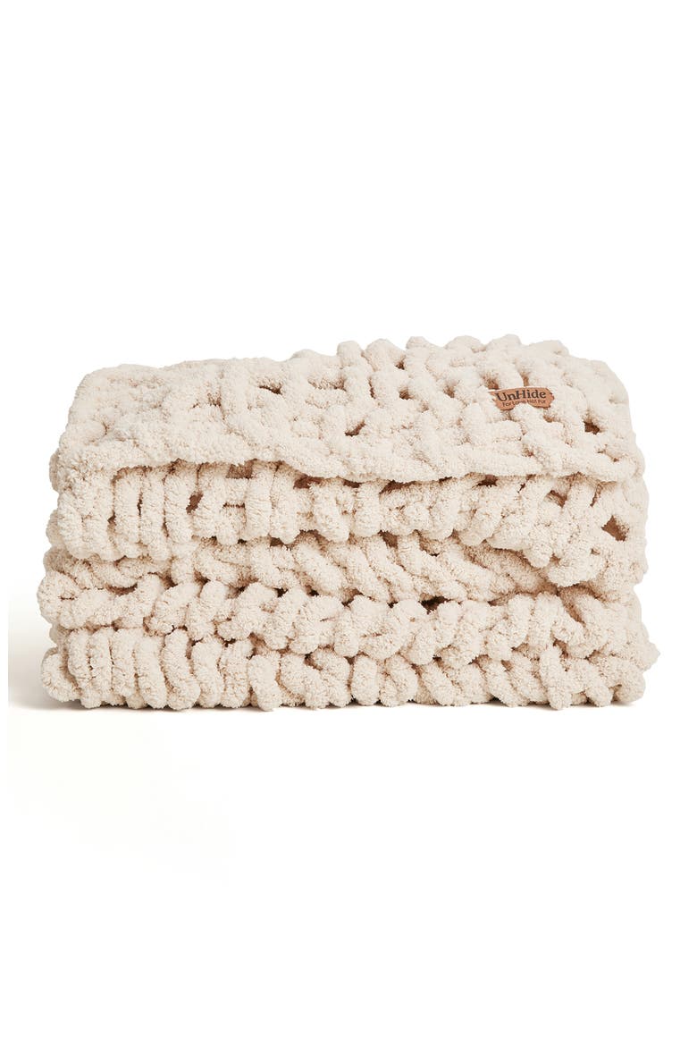 Braided Medium Throw Blanket, Alternate, color, BEIGE