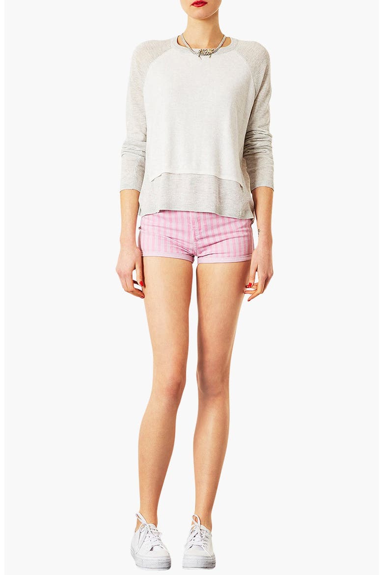 Double Layer Sweater, Alternate, color, PALE GREY