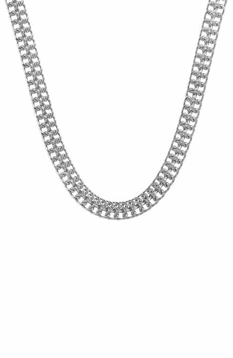 Men's Flat Fancy Link Chain Necklace
